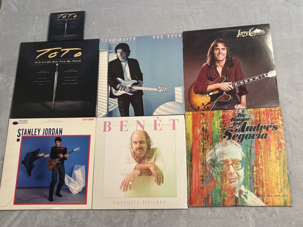 Vinyl LP Record Lot John Mayer Sob Rock Toto Larry Carlton Stanley Jordan Benet